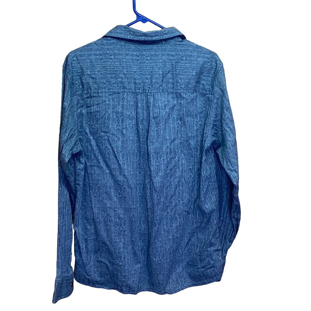 Prana Striped Paisley Print Snap Button Up Long Sleeve Shirt Medium - Picture 4 of 6